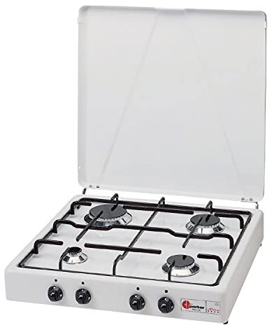 CFParker - Hornillo de cocina a gas GLP, 4 fuegos, con mueble fabricado en Italia, 541G, para uso exterior