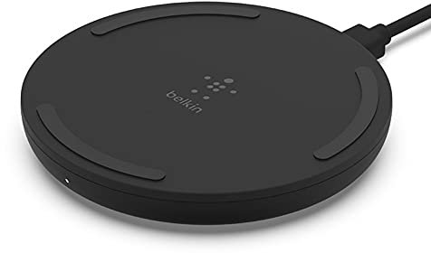 Belkin Quick Charge Wireless Charging Pad - 10W Qi-Certified Charger Pad for Apple iPhone, Samsung Galaxy, Pixel, Airpods Pro & More, Charge While Listening to Music, Streaming Videos - Black (No PSU)