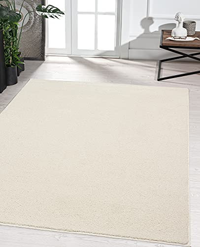the carpet Marley eleganter Designer Teppich Wohnzimmer, weicher & pflegeleichter Kurzflor Wohnzimmerteppich in Creme, Teppich 200 x 290 cm