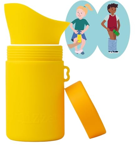 KIDDIWHIZZ Portable Toilet/Travel Potty Holiday Essentials for Kids - Ideal for Potty Training, Camping, Car Journeys & Travel - Unisex Silicone Pee Bottle - Portable & Leakproof - 250ml