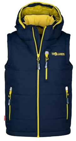 Trollkids Kids Narvik Vest XT 128, navy/hazy yellow
