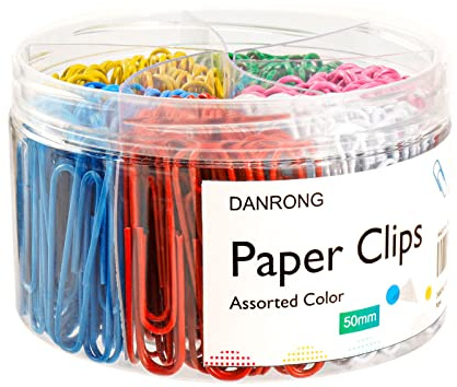 DANRONG Jumbo Paper Clips,265 PCS (2 Inch) Large Paperclips Colorful Clips for Paperwork Ideal for Home, School and Office Use Colored