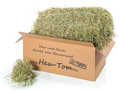 Heu-Tom ® 15kg frisches Knabberheu Heu Heuballen 1.Schnitt direkt ab Hof Futter für Meerschweinchen Kaninchen Nager Hamster Hasen