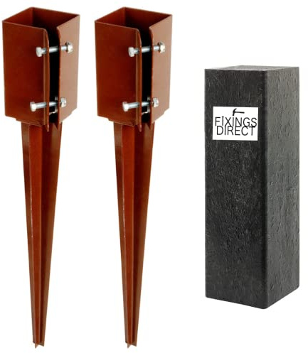 [FIXINGS DIRECT®] 75mm (3) Industrial Fence Post Spike Support 600mm Long Drive Down Post Spike (Includes Driving Tool) (2)