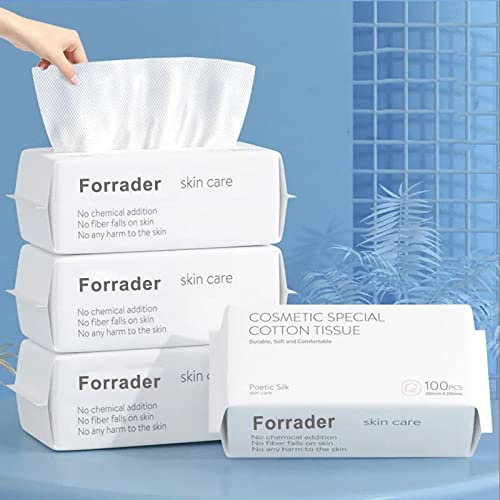 Disposable Face Towel, Cotton Tissue Soft Dry Wipes for Women, Simple Cleaning Facial Tissues Dry Wet Dual Portable Use for Sensitive Skin & Baby & Makeup Remover & Personal Care