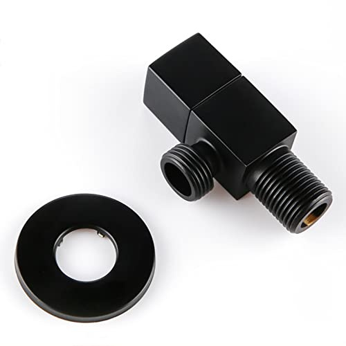 BiaoTeng Eckventil 1/2 Zoll Schwarz Matt,Auslaufventil 1/2 Zoll Garten,Warm- und Kaltwasserventil,Universal Eckventil,Auslaufventil 1/2 Zoll Schwarz,Schwarz