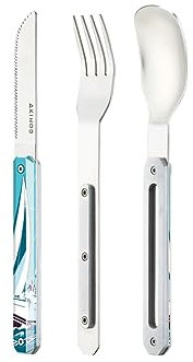 Akinod Elegant gourmet rakt bestick med magnetisk insats (kniv, gaffel och sked) - magnetisk rak bestick 12H34 mod. MIRROR Voile