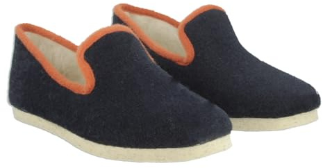 Exquise Chaussons/Charentaises chaudes et confortables en matière recyclée et semelle feutre pour Homme | WILL (Marine, Système Taille Chaussures EU, Adulte, Homme, Numérique, Moyen, 45)