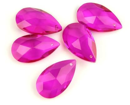 38mm/50mm/63mm/76mm Kristall Kronleuchter Teardrop Glas Trimmen Anhänger Glas Bunte Prisma Hängen Tropfen Anhänger (Color : Pink, Size : 38mm 100pcs)