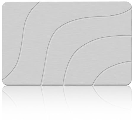 Arthome Pierre Tapis de Bain Diatomée Pierre Tapis de Bain 60x40cm Grand Tapis Antidérapant Super Absorbant Séchage Instantané Tapis de Douche pour Salle de Bain Facile à Nettoyer Gris