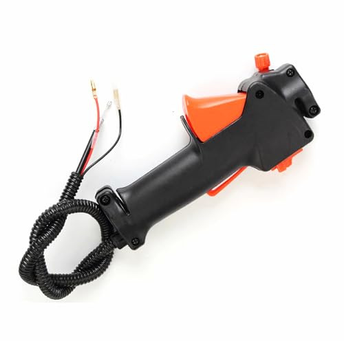 Interruptor de mango de desbrozadora, interruptor de mango de plástico negro de 26 mm de diámetro con cable de gatillo del acelerador, accesorios para control de máquina