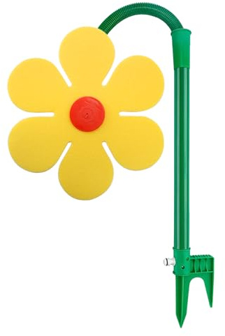Crazy Daisy Sprinkler,Outdoor Water Sprinkler Toy Dancing Daisy Yellow Garden Water Feature Sprinkler Sprinkler Splash Toy with Roating Nozzles Lawn Outdoor Play Paddling Hose Keep Cool
