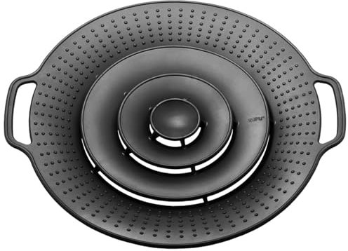GEFU Überkochschutz BOLLA | Pfannen Spritzschutz & Dünsteinsatz aus Silikon | Überlaufschutz für Töpfe & Pfanne Ø 19 bis 28 cm, Hitzebeständig bis 230°C