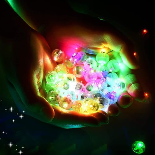 WDKXCN 100 piezas LED globo luminoso, mini LED globos Lámparas luminosas de colores, redondos LED Globos luminosos para decoración de cumpleaños, Halloween, Navidad, Año Nuevo, Fiestas, Boda