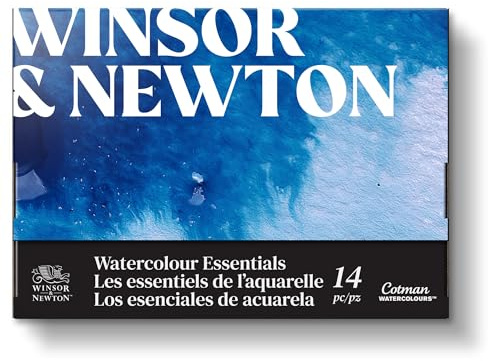 Winsor & Newton Cotman Watercolour Tube Set, 10 Colours in 5 ml Tubes, Watercolour Pad, Cotman Brush Series 111 No. 3, Travel Brush No. 5, Rectangular Mixing Palette