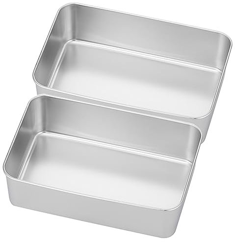 GRIRIW 2stücke Edelstahl Kuchen Backform Tiramisu Kuchenformen Backformen Antihaftbeschichtete Kuchenform Diy-kuchenblech Edelstahlbox Backformen Haushalts-mousse-kuchenform