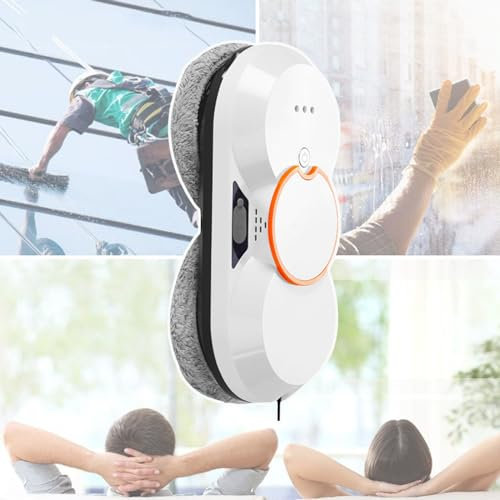 Robot Lavavetri Intelligente Con Spruzzo D'Acqua Automatico,Robot Per Pulizia Vetri 5600 Pa Con Telecomando/Corpo Ultrasottile 70 Mm, Robot Lavavetri Per Finestre/Piastrelle/Porte Di Classe,White