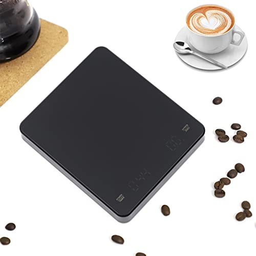 Mini balance à café numérique, avec minuterie et affichage LED, 3 kg/0,1 g, rechargeable par USB, pour grains, café, cuisine, pâtisseries