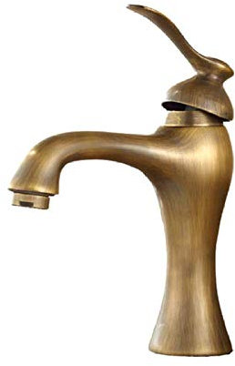 UQACHG Einhebel-Waschtischarmatur Für Küche Und Bad, Mischbatterie Für Heißes Und Kaltes Wasser, Antikes Messing, Unterbauwaschbecken, Badezimmerarmatur,