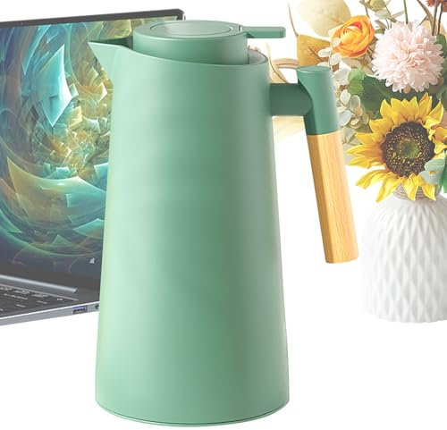 Coffee Carafe, Glass-Lined Insulated Pitcher, Leak-Proof Beverage Container, Heat-Retention Technology, Secure Sealing Lid, Home Kitchen Restaurant Use, 5.3x5.3x9.8 Inches