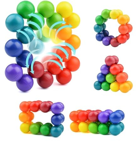 Giocattoli Sensoriali Fidget, Arcobaleno Fidget Ball, Cubi fidget, Stocking Stuffers Regali
