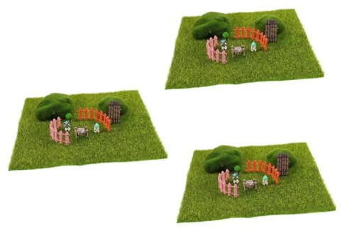 Milisten 3 Juegos Mini Adorno Artificial para Jardín de Castillo Miniatura y Molinete Decoración de Paisaje para Exteriores de Jardinería DIY Accesorios Coloridos para