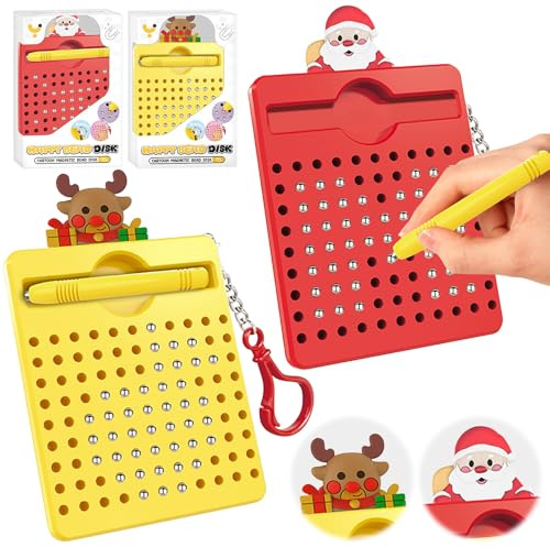 KERANEET Magnetische Maltafel 2 Stück Magnetische Zeichenbretter Magische Magnetspiel Magnetische Zeichentafel Kinder mit Stift für Reisen Weihnachten Geschenk