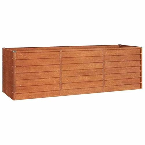 Hochbeet aus Cortenstahl 240x80x77 cm - Rostoptik, langlebig & witterungsbeständig - Ideal für Garten, Terrasse oder Balkon - Modernes Pflanzbeet für Kräuter, Gemüse & Blumen