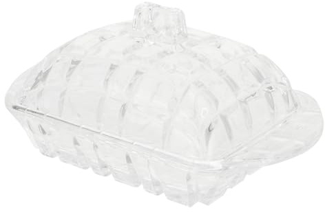 Zerodeko Caja Transparente de Vidrio para Mantequilla Mantequera Hogar con Tapa Mantequera para Conservar Mantequilla Crujiente la Cocina