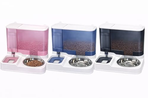 Inflate Decorate Ltd. 2 in 1 Automatic Pet Feeder for Cats and Small Dogs, 3.8L Gravity Pet Food, All in One Auto Food Feeder and Water Dispenser (Pink)