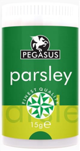 PEGASUS Parsley 15g Premium Dried Parsley Herb for Flavoring, Garnishing, Vegan, Non GMO, Gluten Free, Ideal for Soups, Salads, Sauces, Meat Dishes Pack of 1, Natural, No Additives or Preservatives