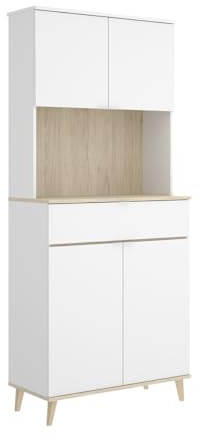 DEKIT Grupo RIMOBEL - Mueble Auxiliar Wok- Blanco/Natural -191X60X40cm