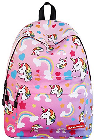 Sac à dos licorne pour enfants, sac à bandoulière imprimé arc-en-ciel, sac d'école, sac de rangement mignon pour ordinateur portable, pour fille, adolescente, étudiante, voyage et sports de plein air