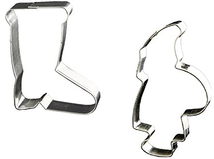 Lares Große Ausstecher/Ausstechformen Sets - Größe von 10-12cm - aus Weißblech - 2er Set Nikolaus + Stiefel - Made in Germany