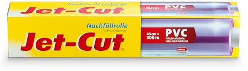Jet-Cut Rotolo di Ricarica per erogatore in acciaio inox, 45 cm x 500 m, PVC trasparente