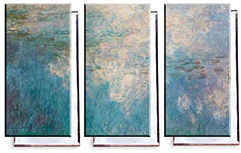Unified Distribution Claude Monet - Die Seerosen - die Wolken - Klassisches Gemälde - Replik auf Leinwand Dreiteiler (120x80 cm)