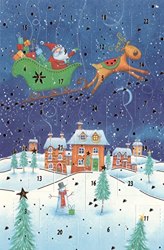 unbekannt Adventskalender-Grußkarte 5 Stück Tannenbaum Weihnachten Doppelkarte Winter Weihnachtszeit Adventszeit