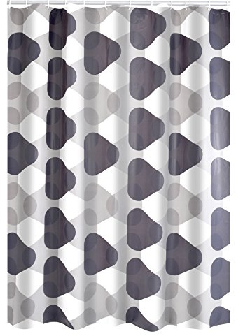 Ridder Triange Folien-Duschvorhang, 100% PEVA, grau, ca. 180x200 cm