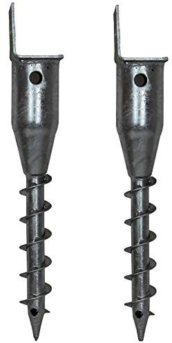 2x TRUTZHOLM L-Profil Bodenhülse zum einschrauben 48,5 cm Länge feuerverzinkt für Vierkanthölzer 9x9 Einschraubhülse Pfostenträger Einschraubbodenhülse Zaunbau