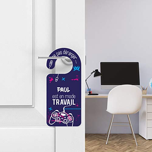 Ne Pas Déranger - Panneau Personnalisé Gamer PVC 1mm - 18 x 8 cm - Plaque Poignée - Décoration Plastique - Accroches Portes