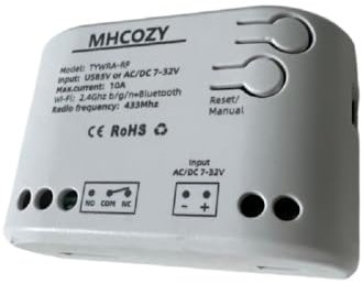 MHCOZY 1 Channel USB 5V DC 7-32V Smart WiFi Wireless Dry Contact Relay Switch Module,Tuya Smart Life app Remote Control,Work with Alexa Google Home