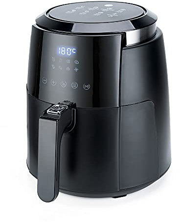 Wilfa CRISPIER Freidora de aire caliente – Ajuste de temperatura variable hasta 200 grados Celsius, 3,5 litros de capacidad, negra