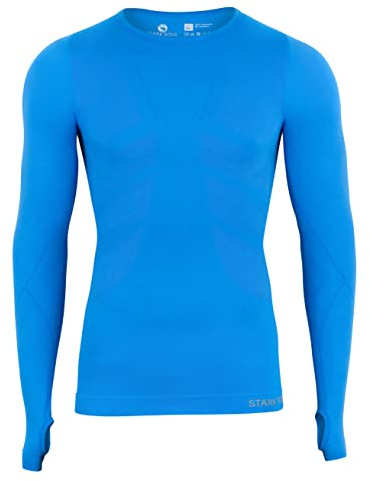 Funktionströja Baselayer långärmad undertröja långärmad sömlös – varm UP –, blå, M/L