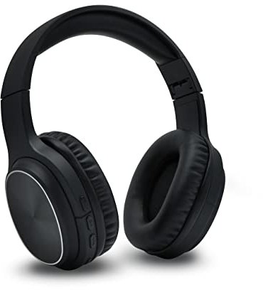 mooov 618320 Casque sans Fil Bluetooth Audio Stéréo à Réduction de Bruit Active - Pliable Idéal pour Télé, Gaming - Léger et Confortable avec Micro Intégré - Noir