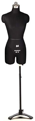 HWSY Weibliche Plus-Size-Nähpuppen-Schaufensterpuppe, Styropor-Körper, vollständig feststeckbare Damen-Kleiderpuppe, höhenverstellbar (Color : Black, Size : XXL-Model 88) Interesting