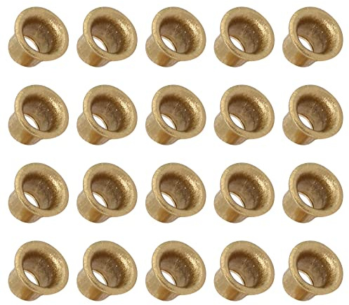 METALLIXITY 100pcs Traversant Trou Rivet (M4x4mm) Laiton Plaqué Or Ton | Métal Creux Rivet Écrous, pour Cuir Toile, pour Vêtements DIY Artisanat Fabrication