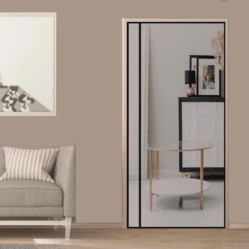Magnetic Fly Screen Door, Insect Protection, Insect Protection Roller Blind, net Curtains, pet Friendly, Living room185x240cm(72x94inch)- Black