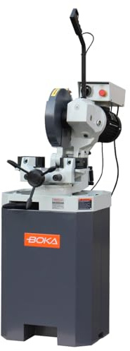 BOKA Manuelle Metallkreissäge, Ø 315 mm HSS-Sägeblatt, Robuste Gusseisen-Gehrungssäge mit Doppel-Schraubstock, 2-Geschwindigkeiten, Schwenkbar 0–45°, Für Stahl, Kupfer, Aluminium, CS-315