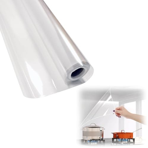 Película Protectora Electrostática Transparente para la Pared, No Adhesiva, 40cm x 200cm, para la Cocina, Protección contra Arañazos y Manchas, Wandschutzfolie Transparent Selbstklebend