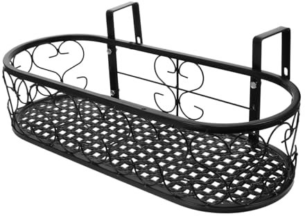 TINEASUR Hängender Balkon-blumenständer Aus Eisen Mit Haken Pflanzgefäßhalter Für Geländer Dekoratives Blumentopfregal Bonsai Pflanzenhalter Für Vertikales Gärtnern